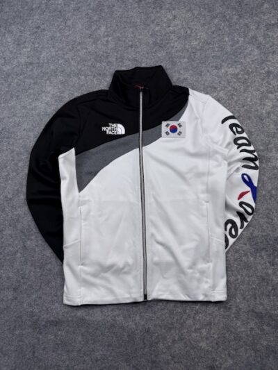 The North Face Team Korea Full Zip Track Jacket Men’s XS S White Black Athletic Jacket