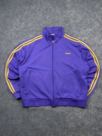 NERDY Purple Yellow Oversized Track Jacket Men’s Large XL Full Zip Korean Streetwear