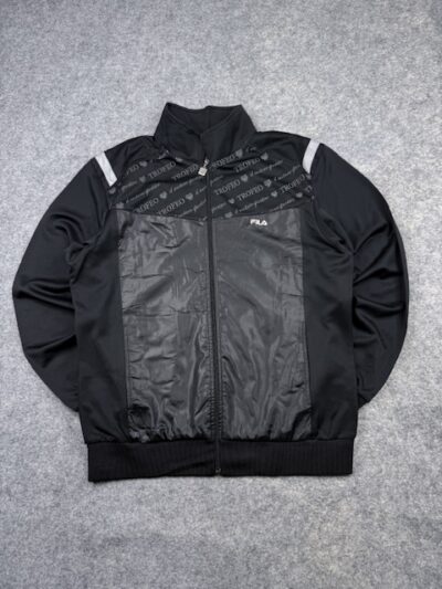 Fila Trofeo Full Zip Track Jacket Men’s XL Black Performance Athletic Sports Jacket