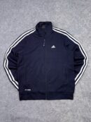 Adidas 3-Stripes Full Zip Track Jacket Men’s M Navy Blue Athletic Training Sports Jacket Made in Korea
