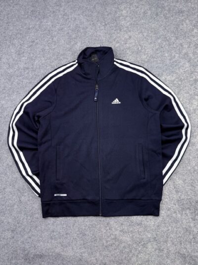 Adidas 3-Stripes Full Zip Track Jacket Men’s M Navy Blue Athletic Training Sports Jacket Made in Korea