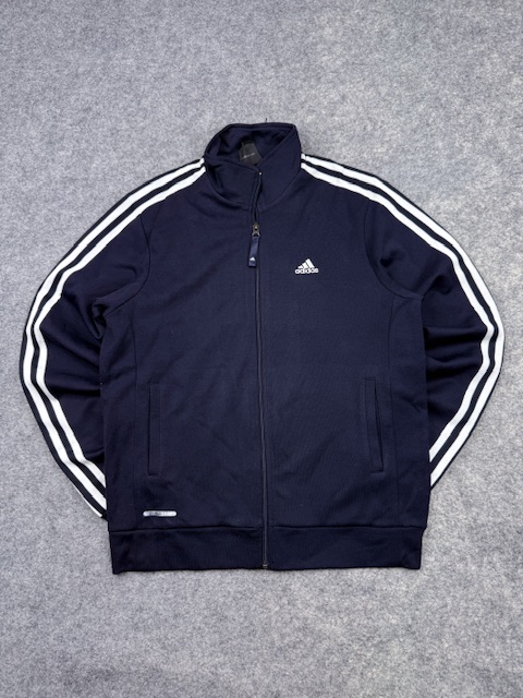 Adidas 3-Stripes Full Zip Track Jacket Men’s M Navy Blue Athletic Training Sports Jacket Made in Korea