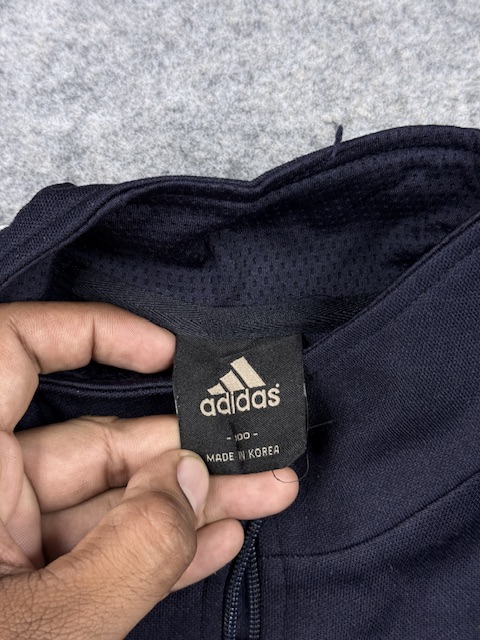 Adidas 3-stripes full zip track jacket men’s m navy blue athletic training sports jacket made in korea Adidas 3-Stripes Full Zip Track Jacket Men’s M Navy Blue Athletic Training Sports Jacket Made in Korea - Image 3