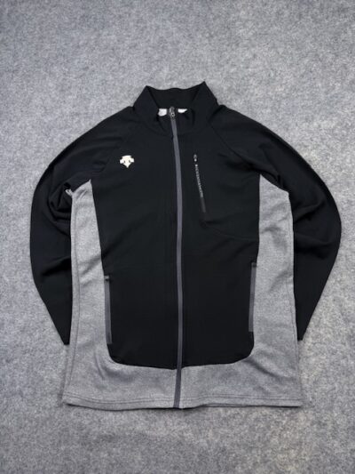 Descente Athletic Full Zip Track Jacket Men’s L Black Gray Performance Sports Training Jacket