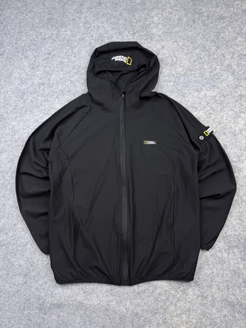 National geographic hooded performance jacket men’s l black full zip stretch outdoor activewear National Geographic Hooded Performance Jacket Men’s L Black Full Zip Stretch Outdoor Activewear