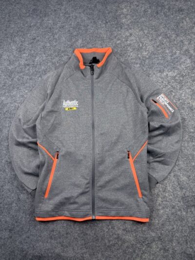 Fuerza Sports Performance Full Zip Track Jacket Men’s S Grey Orange Athletic Softshell