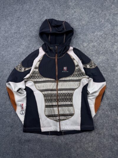 Black Yak Women’s Hooded Fleece Jacket S Nordic Pattern Full Zip Outdoor Hiking