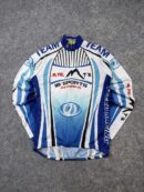 IB Sports Team Long Sleeve Cycling Jersey Blue White Full Zip MTB Road Bike Men’s S
