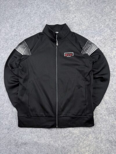 BlackYak BYK Full Zip Track Jacket Black Performance Activewear Training Men’s L