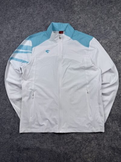 Vitro Full Zip Performance Track Jacket White Blue Sports Activewear Training Men’s XL