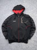 Hummel Full Zip Performance Hooded Track Jacket Black Red Men’s XL
