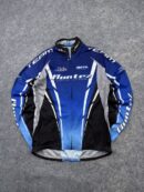 Huntez Team Full Zip Cycling Jersey Blue Black Long Sleeve Men’s S