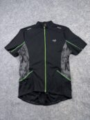 ULV8NE Men’s Full Zip Cycling Jersey Black Green XL Stretch Road Bike Jersey