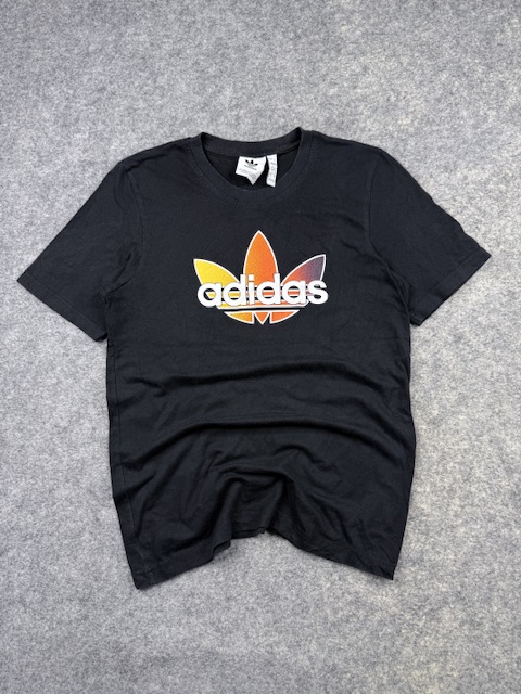 Adidas originals black trefoil logo graphic t-shirt – s Adidas Originals Black Trefoil Logo Graphic T-Shirt – S
