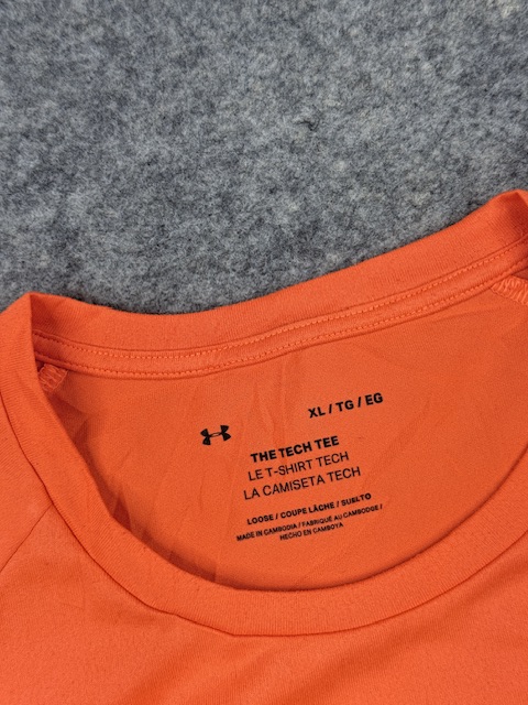 Under armour tech t-shirt xl orange loose fit training athletic tee Under Armour Tech T-Shirt XL Orange Loose Fit Training Athletic Tee - Image 3