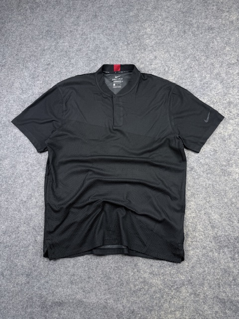 Nike Tiger Woods Collection Dri-FIT Golf Polo L Black Performance Sports Shirt
