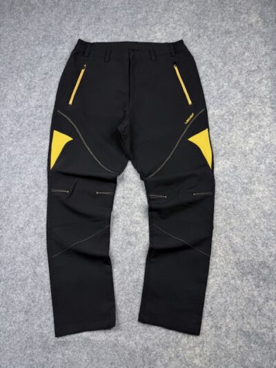 LeCAF Sports Performance Hiking Pants L Black Yellow Technical Outdoor Trekking Trousers