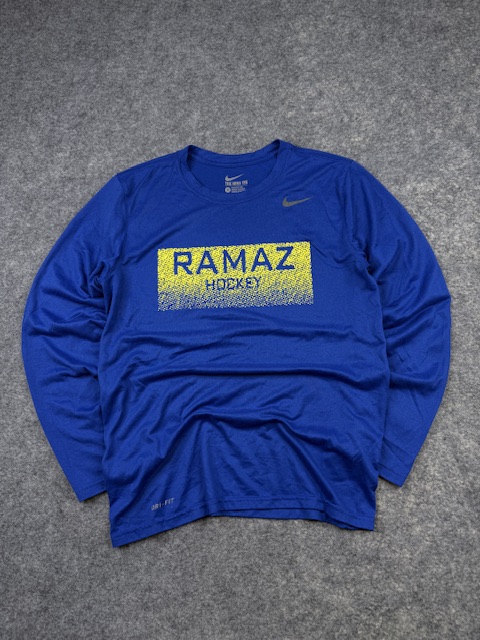 Nike Dri-FIT Ramaz Football Graphic Long Sleeve T-Shirt S Blue
