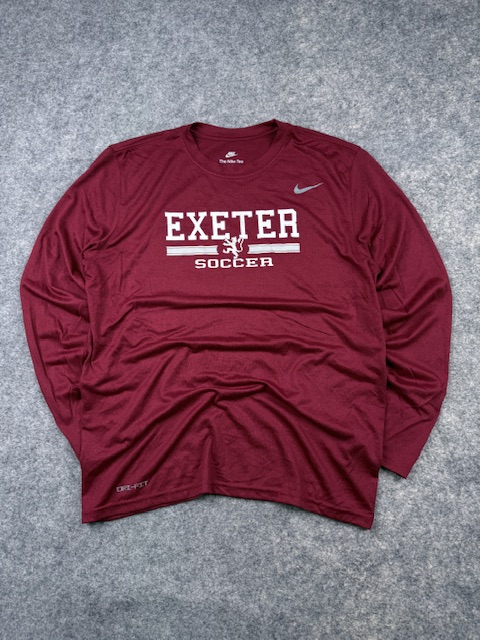 Nike Dri-FIT Exeter Soccer Graphic Long Sleeve T-Shirt L Burgundy