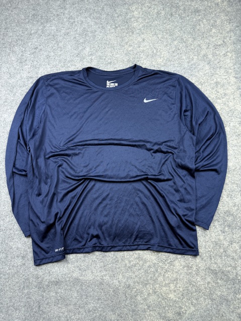 Nike Dri-FIT Athletic Cut Long Sleeve T-Shirt XXL/3XL Navy Blue