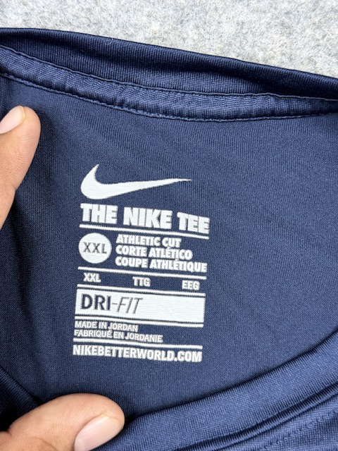 Nike Dri-FIT Athletic Cut Long Sleeve T-Shirt XXL/3XL Navy Blue Nike Dri-FIT Athletic Cut Long Sleeve T-Shirt XXL/3XL Navy Blue - Image 3