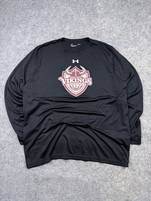 Under Armour North Shore Vikings Basketball Long Sleeve T-Shirt XL/XXL Black