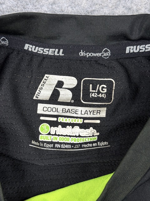 Russell athletic dripower 360 compression base layer – black & neon green Russell Athletic Dripower 360 Compression Base Layer – Black & Neon Green - Image 3