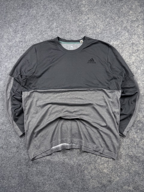 Adidas climacool 3xl colorblock long sleeve – charcoal grey Adidas Climacool 3XL Colorblock Long Sleeve – Charcoal Grey