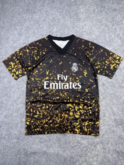 Real Madrid Adidas Third Football Shirt Black Gold Fly Emirates Jersey – M