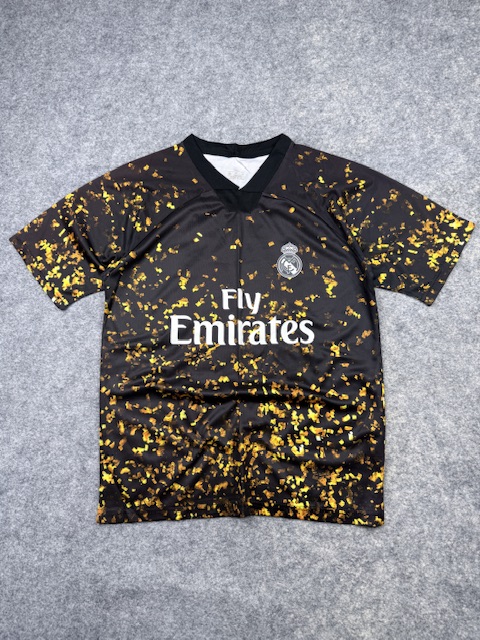 Real Madrid Adidas Third Football Shirt Black Gold Fly Emirates Jersey – M Real Madrid Adidas Third Football Shirt Black Gold Fly Emirates Jersey – M