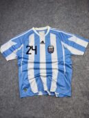 Argentina Adidas #24 Football Jersey Blue & White Size L/XL