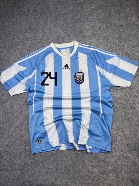 Argentina Adidas #24 Football Jersey Blue & White Size L/XL
