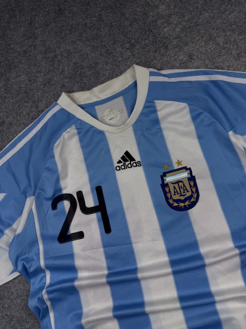 Argentina Adidas #24 Football Jersey Blue & White Size L/XL Argentina Adidas #24 Football Jersey Blue & White Size L/XL - Image 2