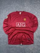Manchester United adidas AIG Long Sleeve Football Jersey – XL