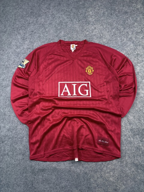 Manchester United adidas AIG Long Sleeve Football Jersey – XL