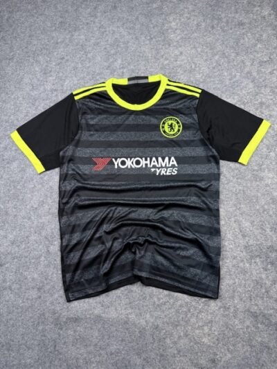 Chelsea FC Adidas Black & Neon Yellow Away Football Jersey