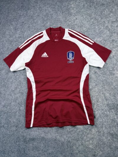 Adidas Korea Football Jersey #34 Red White Vintage Soccer Shirt Size M/L
