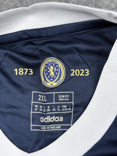 Adidas Scotland 150 Years 2023 Football Jersey Navy Blue White XL/XXL Adidas Scotland 150 Years 2023 Football Jersey Navy Blue White XL/XXL - Image 3