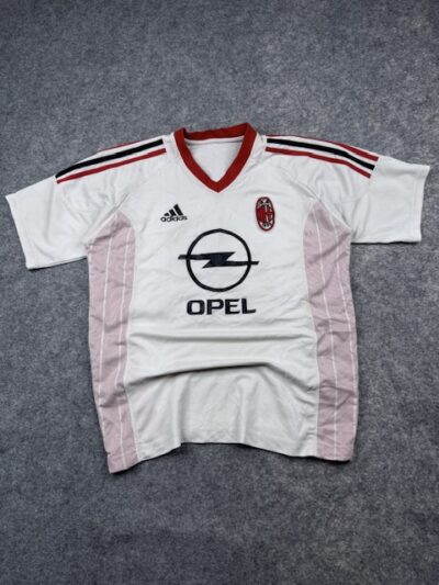 Vintage Adidas AC Milan Football Jersey White Opel Sponsor Kim K R #10 L