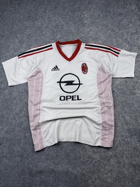 Vintage Adidas AC Milan Football Jersey White Opel Sponsor Kim K R #10 L Vintage Adidas AC Milan Football Jersey White Opel Sponsor Kim K R #10 L