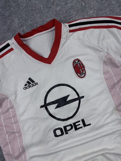 Vintage Adidas AC Milan Football Jersey White Opel Sponsor Kim K R #10 L Vintage Adidas AC Milan Football Jersey White Opel Sponsor Kim K R #10 L - Image 2