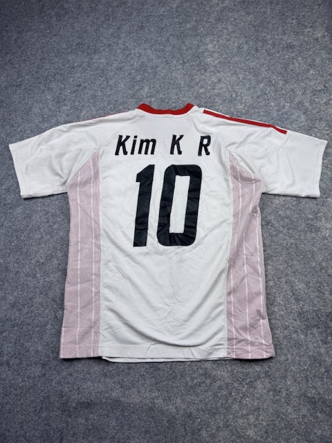 Vintage Adidas AC Milan Football Jersey White Opel Sponsor Kim K R #10 L Vintage Adidas AC Milan Football Jersey White Opel Sponsor Kim K R #10 L - Image 3