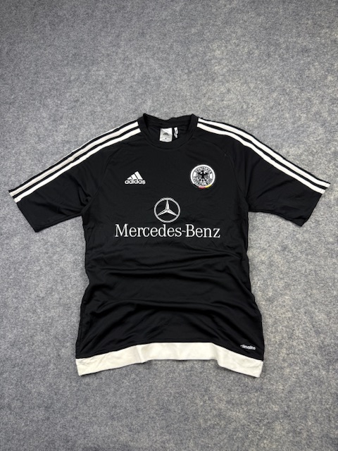 Vintage Adidas Germany Football Jersey Size M – Black Mercedes-Benz Soccer Shirt