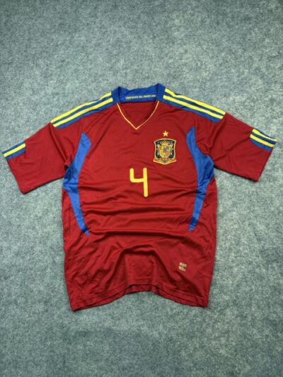 Spain 2010 Sergio #4 Football Jersey – Size M