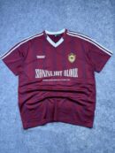 CHANYOUU CY Football Jersey – Maroon & White Striped Soccer Shirt – XL Oversized