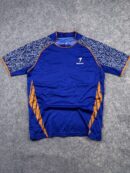 Flypower Football Jersey – Blue & Orange Patterned Sports Shirt – Size M