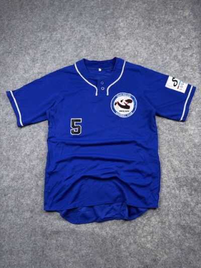 Blue Team Jabusim Baseball Jersey Size L – #5 Graphic Sports Tee