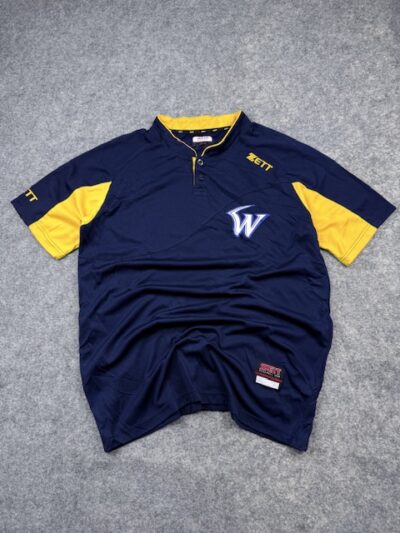 ZETT Baseball Jersey XXL Vintage Navy Yellow