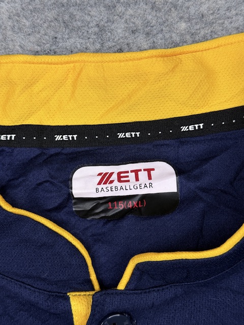ZETT Baseball Jersey XXL Vintage Navy Yellow ZETT Baseball Jersey XXL Vintage Navy Yellow - Image 3