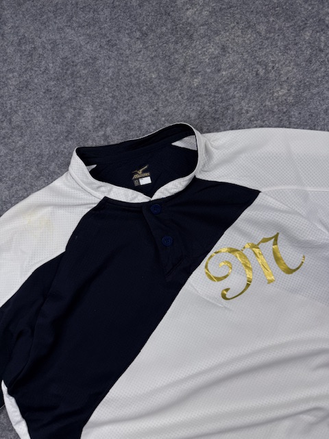 Mizuno Baseball Jersey L/XL White Navy Gold Mizuno Baseball Jersey L/XL White Navy Gold - Image 2